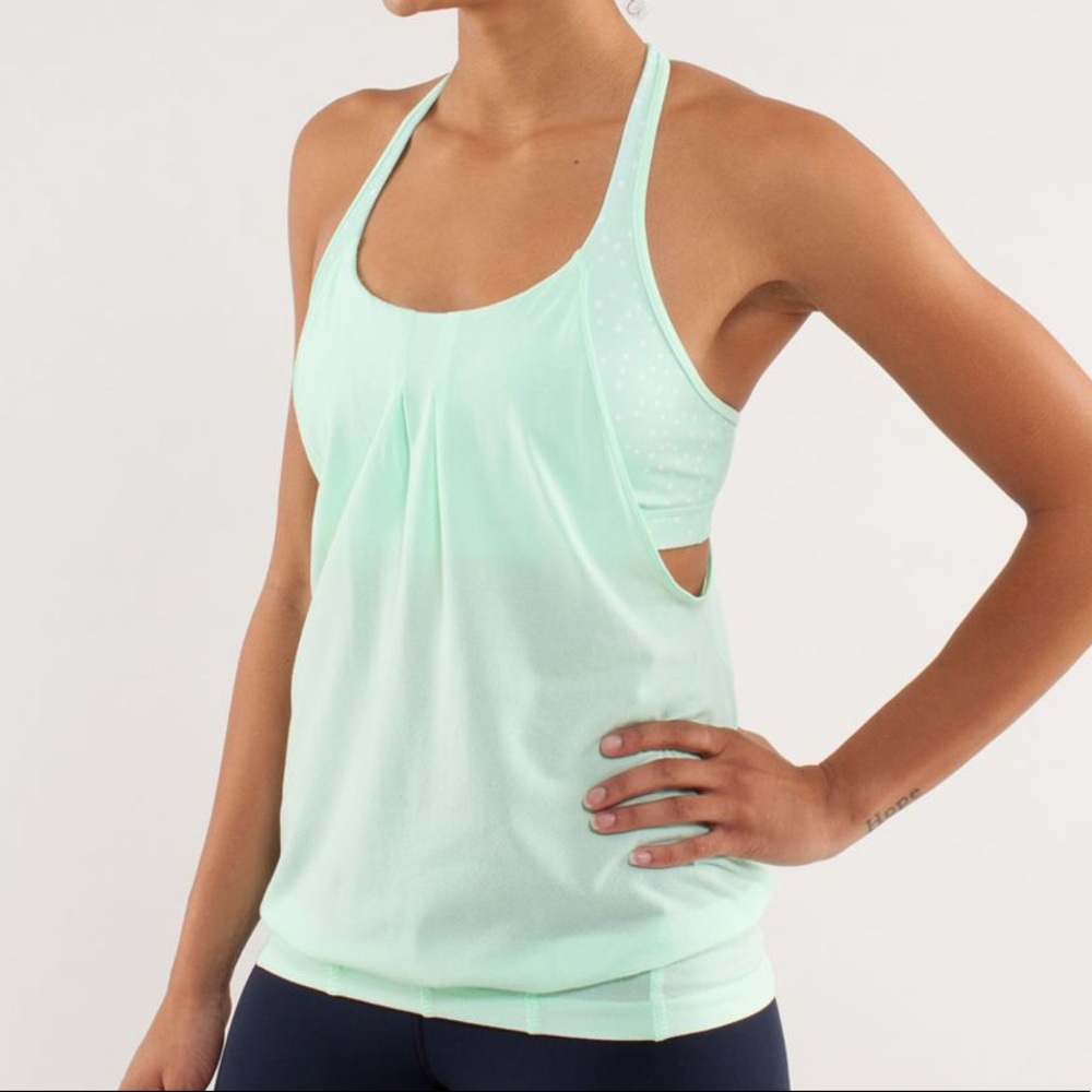 Lululemon Mint Dots Layered Practice Freely Tank 6